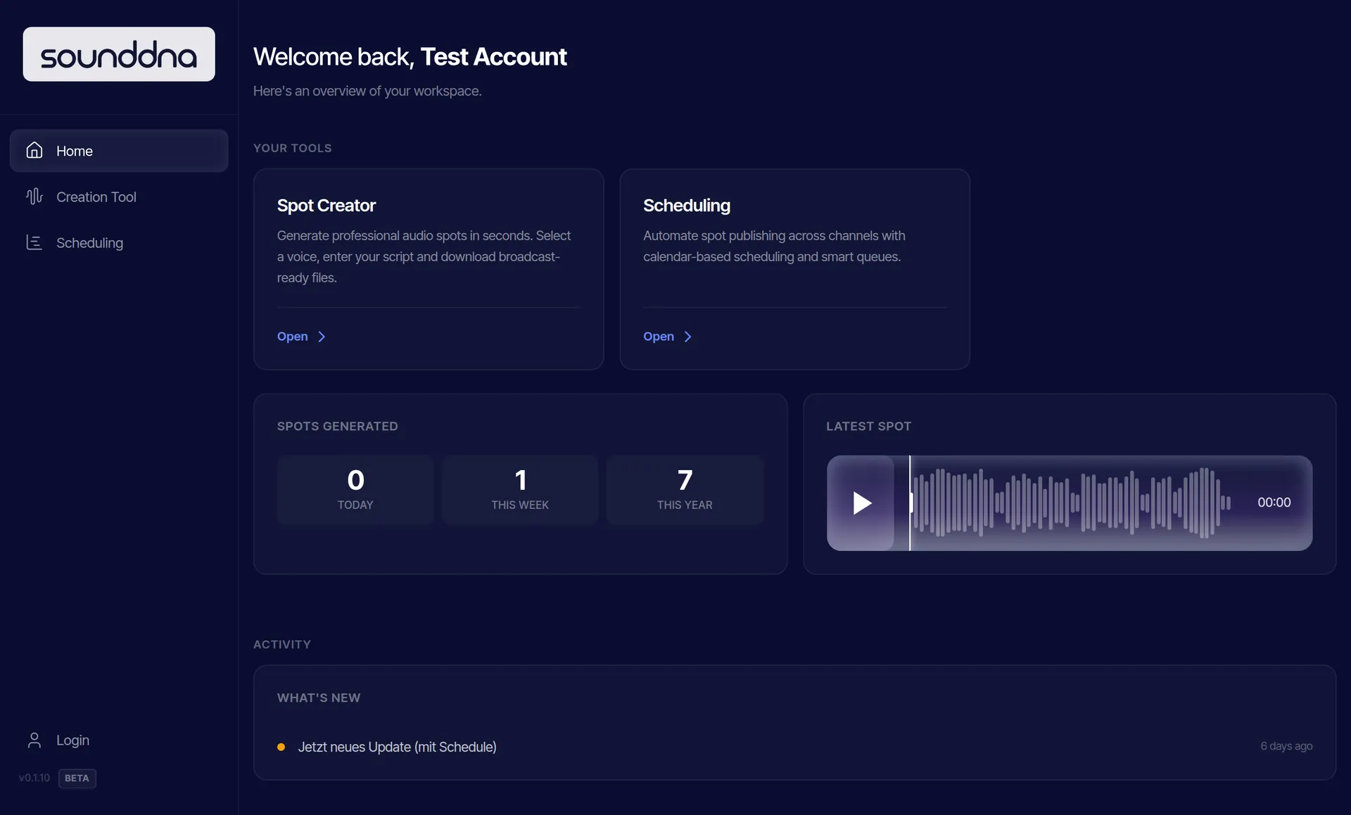 Spottool Dashboard